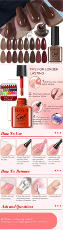 LILYCUTE 10Pcs/set Gel Unha Polonês