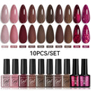 LILYCUTE 10Pcs/set Gel Unha Polonês