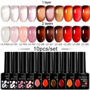LILYCUTE 10Pcs/set Gel Unha Polonês