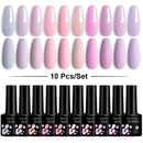 LILYCUTE 10Pcs/set Gel Unha Polonês