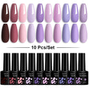 LILYCUTE 10Pcs/set Gel Unha Polonês