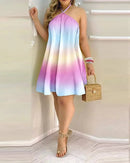 Vestido estampado tropical Bella Verão.