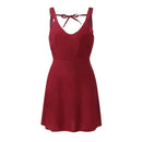 Vestido em decote V sem manga