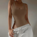 Bodysuit de malha sem mangas