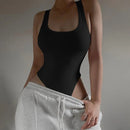 Bodysuit de malha sem mangas
