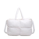 Bolsa tote puffer para mulheres, leve, acolchoada de algodão.
