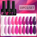 LILYCUTE 10Pcs/set Gel Unha Polonês