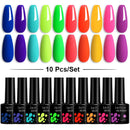 LILYCUTE 10Pcs/set Gel Unha Polonês