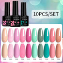 LILYCUTE 10Pcs/set Gel Unha Polonês