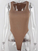 Bodysuit de malha sem mangas