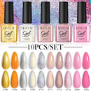 LILYCUTE 10Pcs/set Gel Unha Polonês