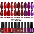 LILYCUTE 10Pcs/set Gel Unha Polonês