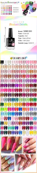 Conjunto de esmaltes em gel  UV. Kit com 07 pçs