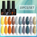 LILYCUTE 10Pcs/set Gel Unha Polonês