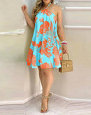Vestido estampado tropical Bella Verão.