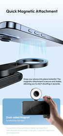 Tripé magnético para selfies com suporte extensível para celular MagSafe iPhone 16 15 14 13 12 XIAOMI SAMSUNG
