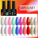 LILYCUTE 10Pcs/set Gel Unha Polonês