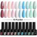 LILYCUTE 10Pcs/set Gel Unha Polonês