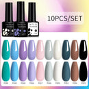LILYCUTE 10Pcs/set Gel Unha Polonês