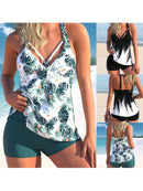 Roupa de praia 2 pçs estampada plus size