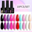 LILYCUTE 10Pcs/set Gel Unha Polonês
