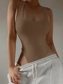 Bodysuit de malha sem mangas