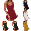 Vestido em decote V sem manga
