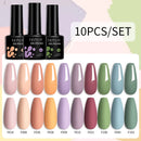 LILYCUTE 10Pcs/set Gel Unha Polonês