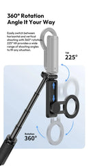Tripé magnético para selfies com suporte extensível para celular MagSafe iPhone 16 15 14 13 12 XIAOMI SAMSUNG