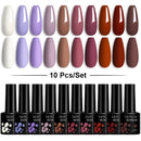 LILYCUTE 10Pcs/set Gel Unha Polonês