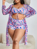 Moda praia plus size 3pçs
