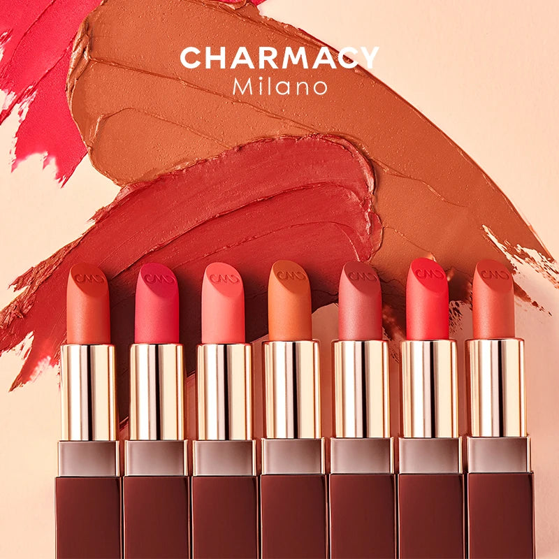 CHARMACY Matte Durável Fácil de Usar Batom Natural Matte Red Velvet Batom Batom Coloração de Lábios Maquiagem Mulheres Beleza Cosméticos