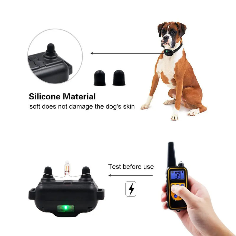 Coleira de treinamento elétrica para cães à prova d'água, recarregável