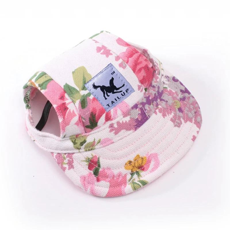 Boné de para cães, chapéu ajustável com buracos para as orelhas para cachorros pequenos e gatos.