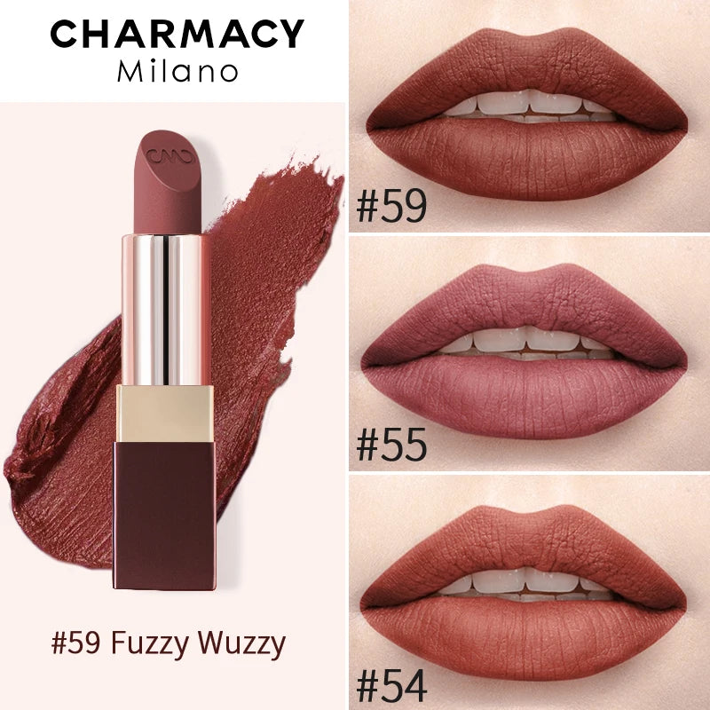 CHARMACY Matte Durável Fácil de Usar Batom Natural Matte Red Velvet Batom Batom Coloração de Lábios Maquiagem Mulheres Beleza Cosméticos