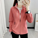 Jaqueta Feminina Fleece Espessada com Capuz | Outono Inverno