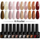 LILYCUTE 10Pcs/set Gel Unha Polonês