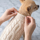 Solid Color Twist Knit Dog Sweater Warm Comfortable Pet Apparel For Cold Weather