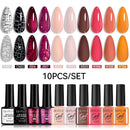 LILYCUTE 10Pcs/set Gel Unha Polonês