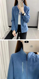 Jaqueta Feminina Fleece Espessada com Capuz | Outono Inverno
