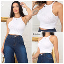 Kit 3 peças Regata Alça Fina ,Decote Blusa sem ombros
