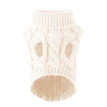 Solid Color Twist Knit Dog Sweater Warm Comfortable Pet Apparel For Cold Weather