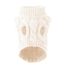 Solid Color Twist Knit Dog Sweater Warm Comfortable Pet Apparel For Cold Weather