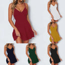 Vestido em decote V sem manga