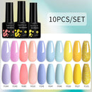 LILYCUTE 10Pcs/set Gel Unha Polonês