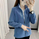 Jaqueta Feminina Fleece Espessada com Capuz | Outono Inverno