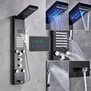 Painel de Chuveiro LED Luxo com Display de Temperatura – Aço Inox Premium