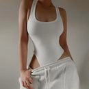 Bodysuit de malha sem mangas