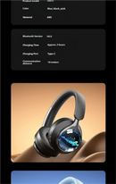 Acer OHR712 Wireless Bluetooth 6.0 Headphones Foldable Over-Ear Headsets with 360° Spatial Sound Effect for Travel Home Office