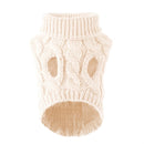 Solid Color Twist Knit Dog Sweater Warm Comfortable Pet Apparel For Cold Weather